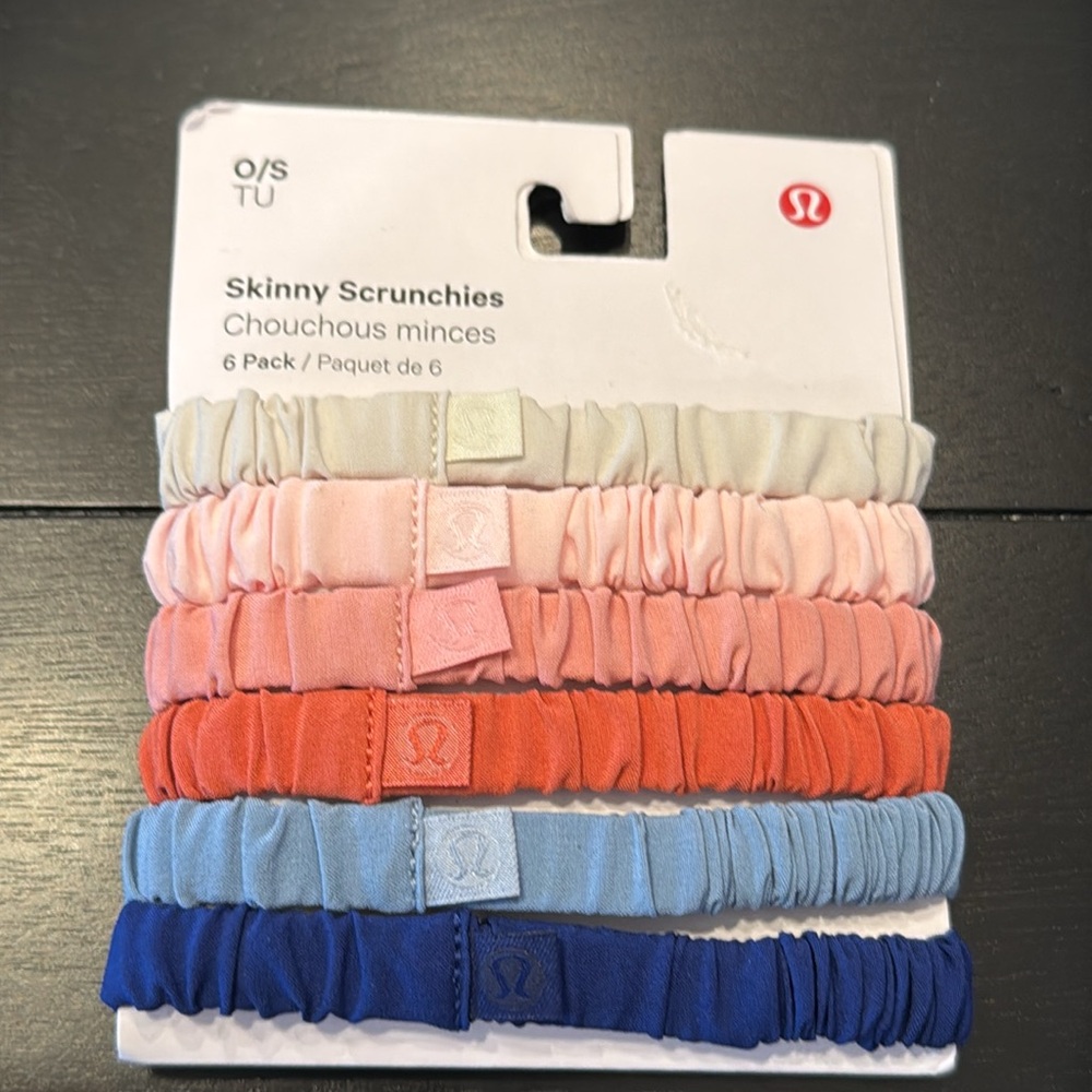 💗 Lululemon Skinny Scrunchies 6-Pack (NWT) Dreamy Color Mix 💗
